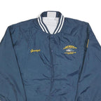 CARDINAL Mens Navy Blue Polyester Button Jacket L Varsity Striped Cuffs
