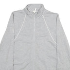 FILA Womens Grey Cotton Zip Jacket M Jersey Plain Lightweight Sportswear