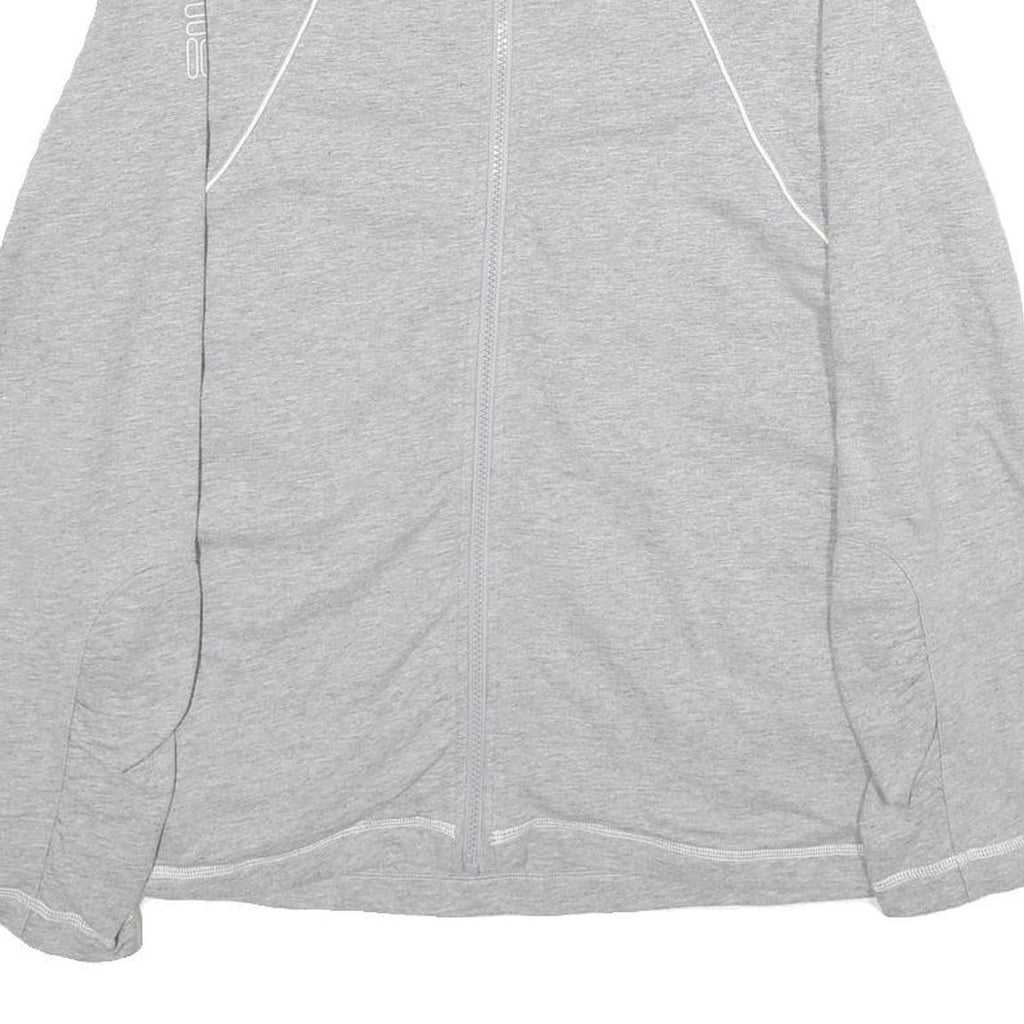 FILA Womens Grey Cotton Zip Jacket M Jersey Plain Lightweight Sportswear