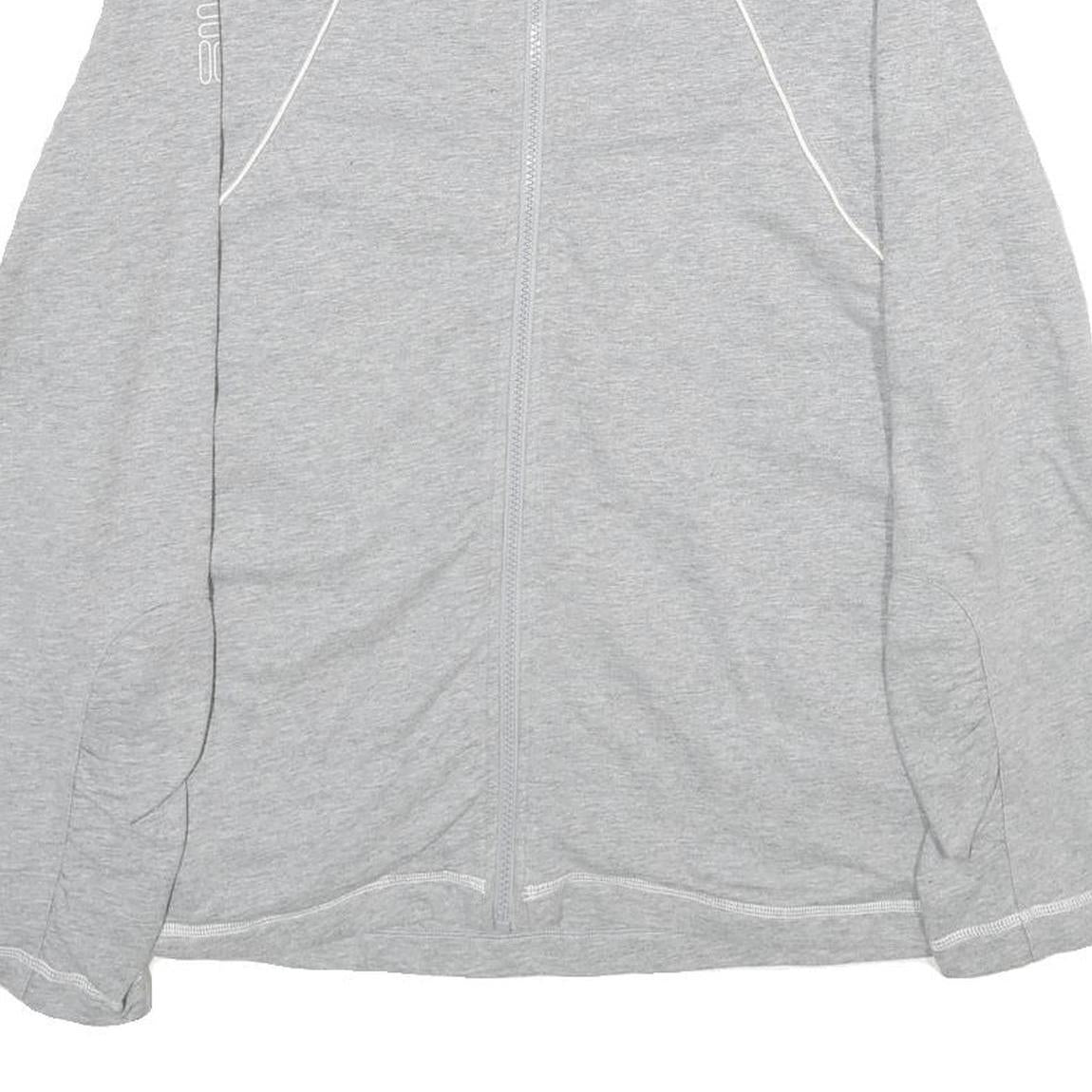 FILA Womens Grey Cotton Zip Jacket M Jersey Plain Lightweight Sportswear