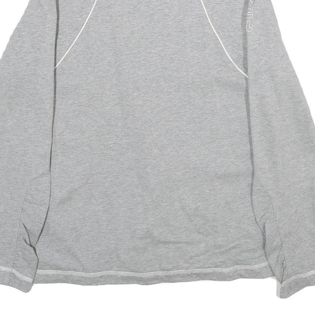 FILA Womens Grey Cotton Zip Jacket M Jersey Plain Lightweight Sportswear