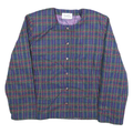 CP COLLECTION Womens Blue Green Wool Blend Checked Button Jacket M Woven