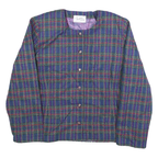 CP COLLECTION Womens Blue Green Wool Blend Checked Button Jacket M Woven