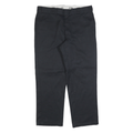 DICKIES Mens Regular Fit Black Cotton Blend Zip Trousers W38 L30 Workwear Pants
