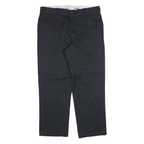 DICKIES Mens Regular Fit Black Cotton Blend Zip Trousers W38 L30 Workwear Pants