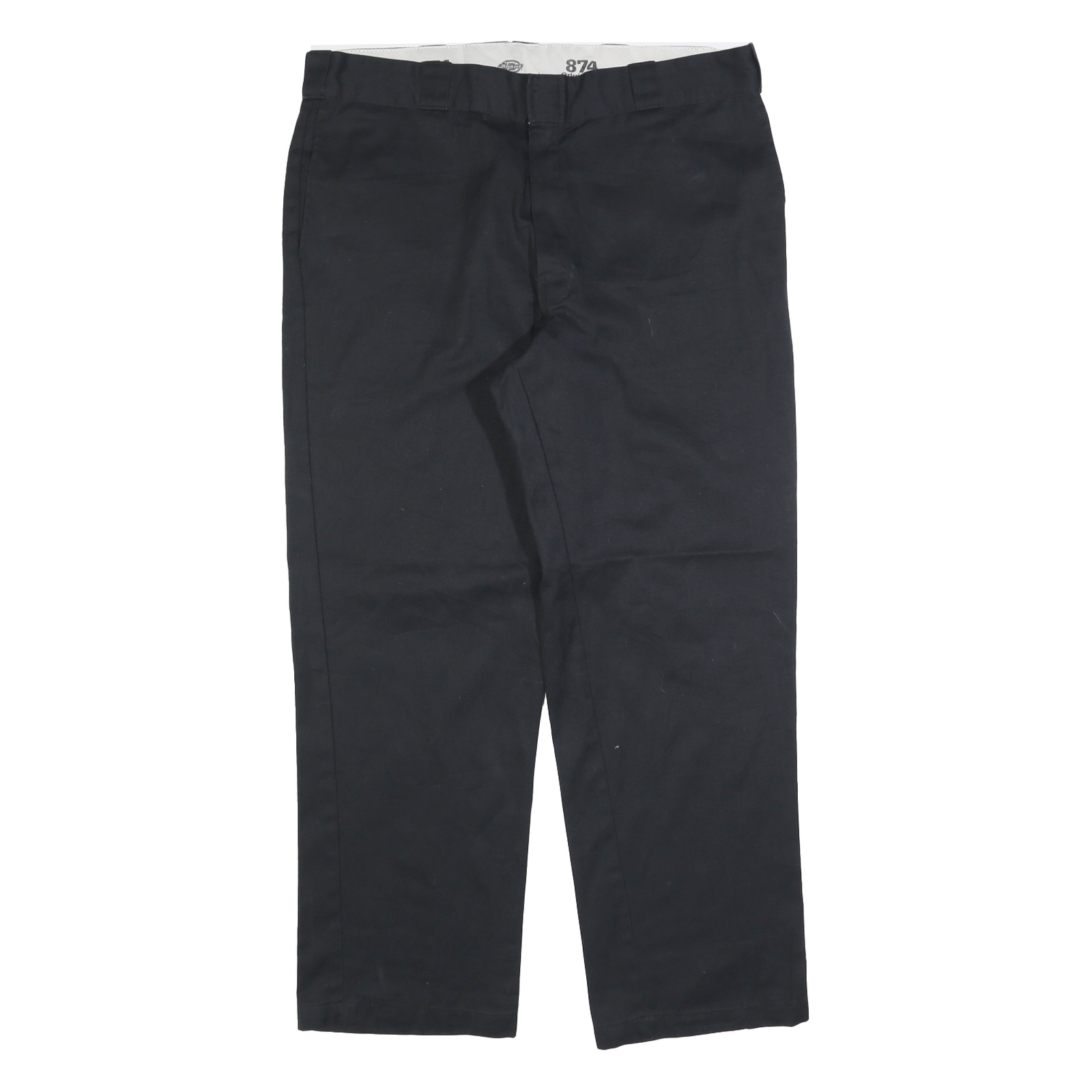 DICKIES Mens Regular Fit Black Cotton Blend Zip Trousers W38 L30 Workwear Pants