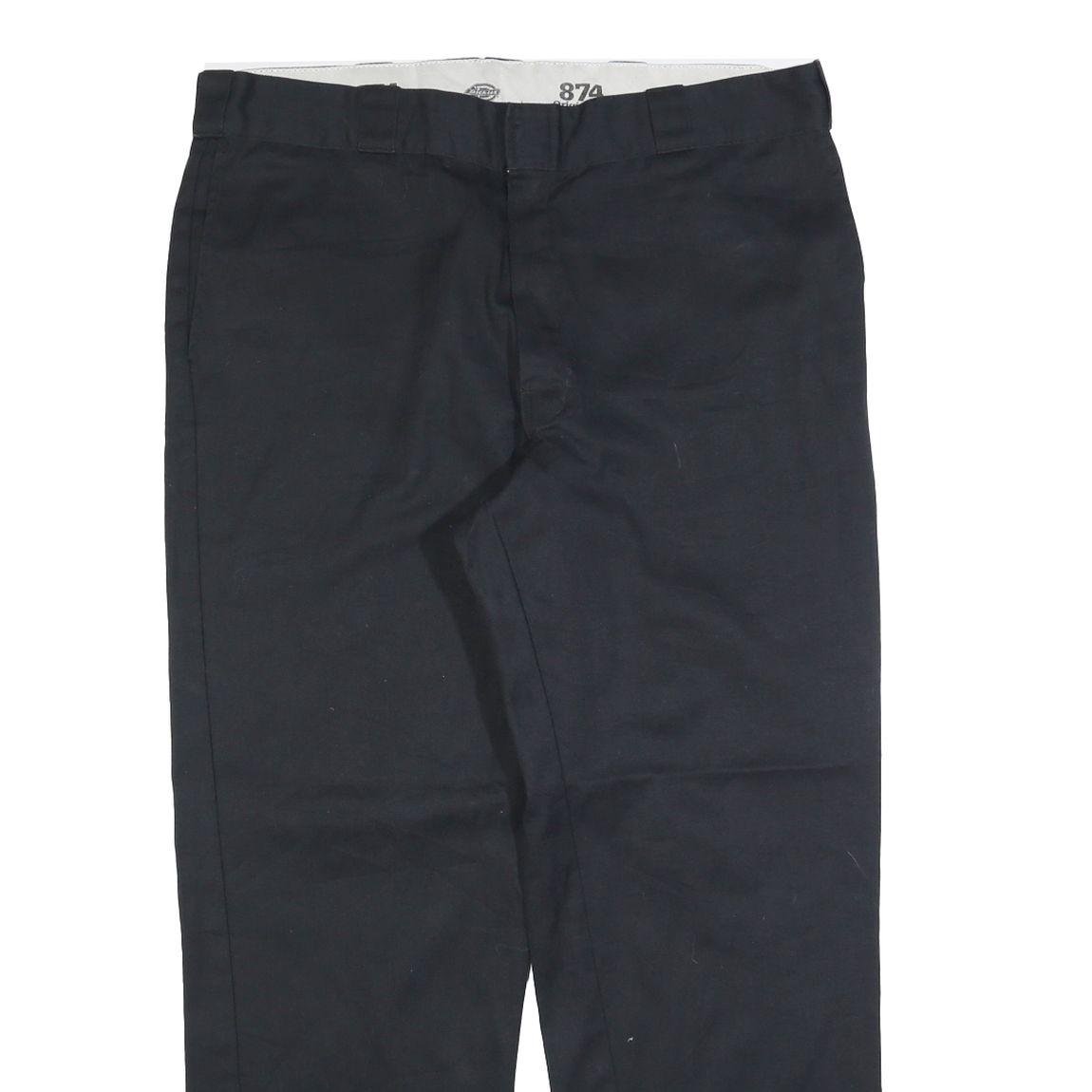 DICKIES Mens Regular Fit Black Cotton Blend Zip Trousers W38 L30 Workwear Pants