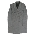 ZARA Womens Black & White Houndstooth Double Breasted Jacket S Polyester Blend