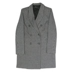 ZARA Womens Black & White Houndstooth Double Breasted Jacket S Polyester Blend
