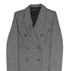 ZARA Womens Black & White Houndstooth Double Breasted Jacket S Polyester Blend