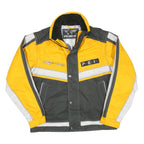 PHENIX Mens Yellow & Grey Sporty Zip Jacket L Polyester Blend Colourblock