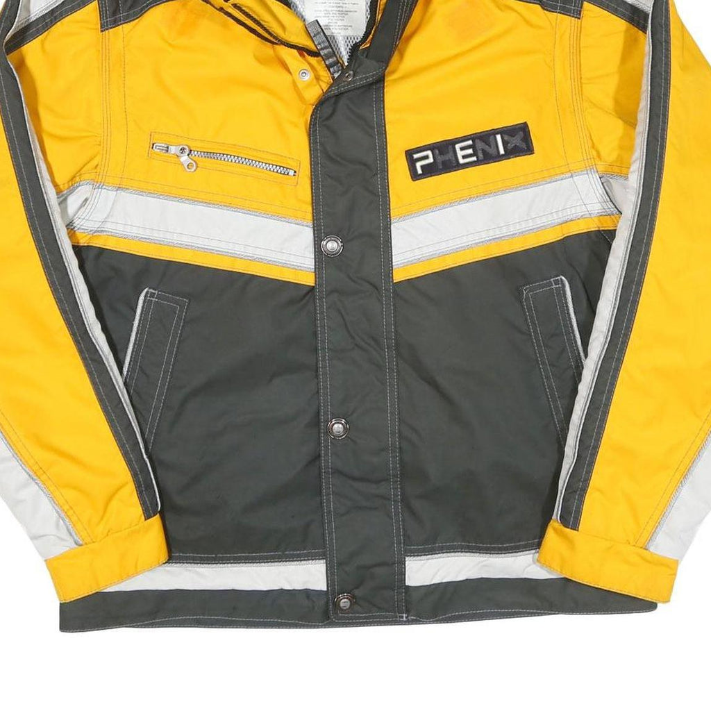 PHENIX Mens Yellow & Grey Sporty Zip Jacket L Polyester Blend Colourblock