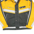 PHENIX Mens Yellow & Grey Sporty Zip Jacket L Polyester Blend Colourblock
