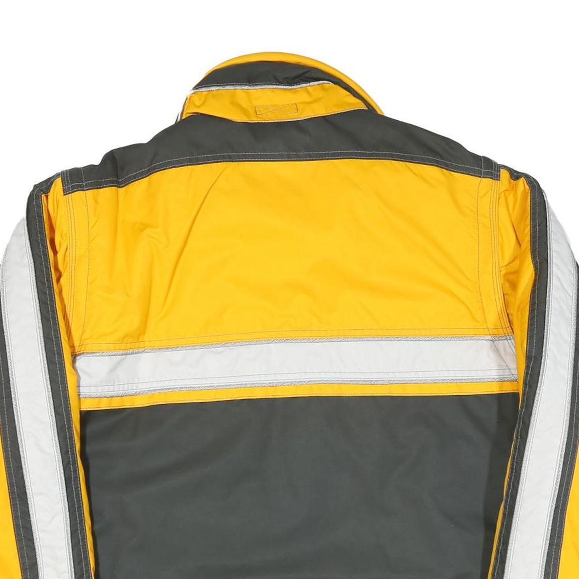 PHENIX Mens Yellow & Grey Sporty Zip Jacket L Polyester Blend Colourblock