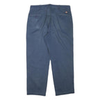 DICKIES Mens Regular Fit Navy Blue Cotton Blend Trousers W35 L28 Comfortable