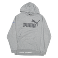 PUMA Mens Grey Pullover Hoodie XL Cotton Blend Drawstring Hood Kangaroo Pocket