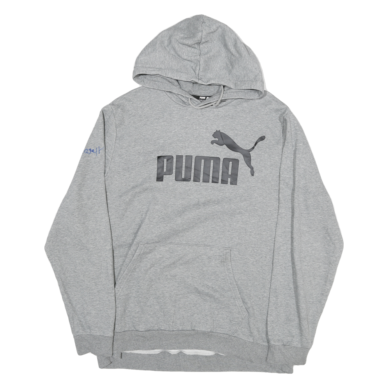 PUMA Mens Grey Pullover Hoodie XL Cotton Blend Drawstring Hood Kangaroo Pocket