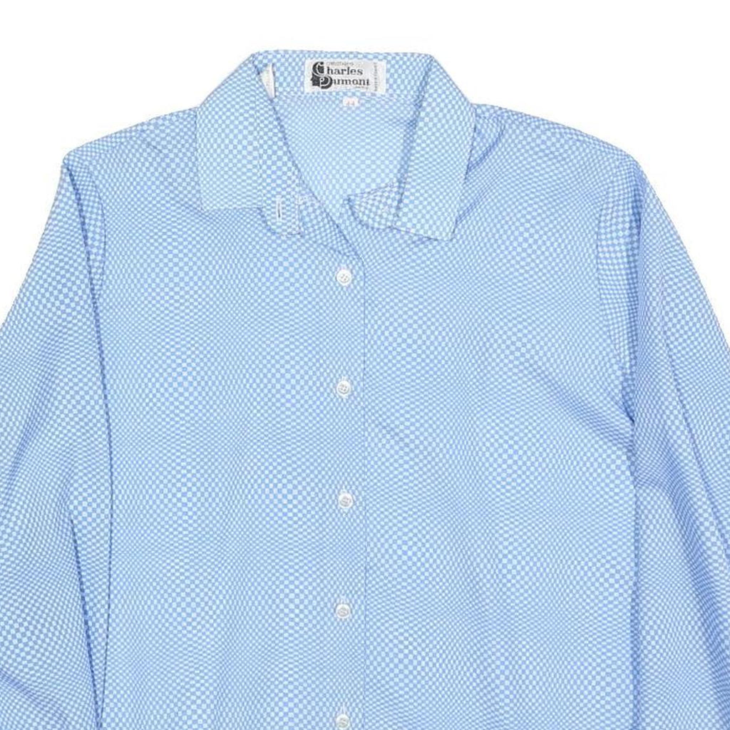 CHARLES DUMONT Womens Blue Printed Shirt Long Sleeve Collared S Light Top
