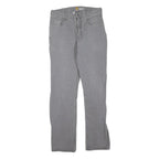 CARHARTT Mens Grey Regular Fit Straight Denim Jeans W33 L34 Workwear Zip Closure