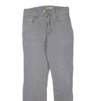 CARHARTT Mens Grey Regular Fit Straight Denim Jeans W33 L34 Workwear Zip Closure