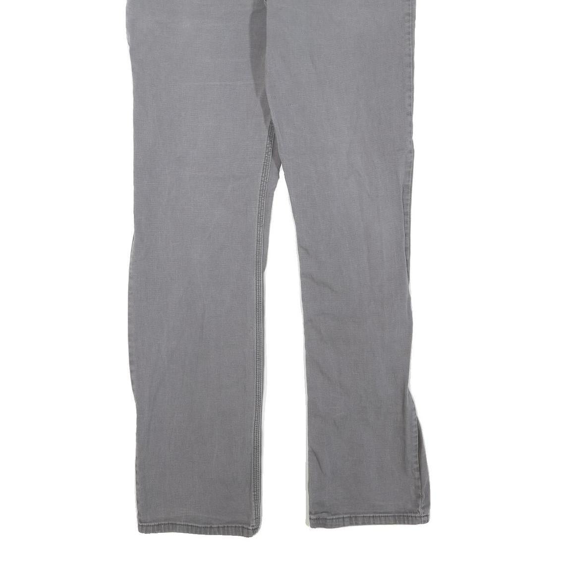 CARHARTT Mens Grey Regular Fit Straight Denim Jeans W33 L34 Workwear Zip Closure