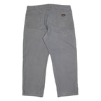 DICKIES Mens Cotton Grey Relaxed Straight Trousers W42 L30 Workwear Casual
