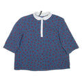 ZARA Womens Printed Blouse Blue Collared Spotted S