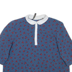 ZARA Womens Printed Blouse Blue Collared Spotted S