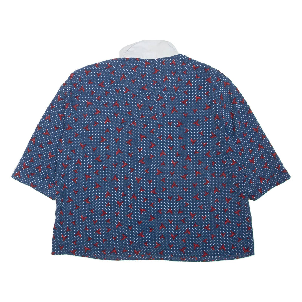 ZARA Womens Printed Blouse Blue Collared Spotted S