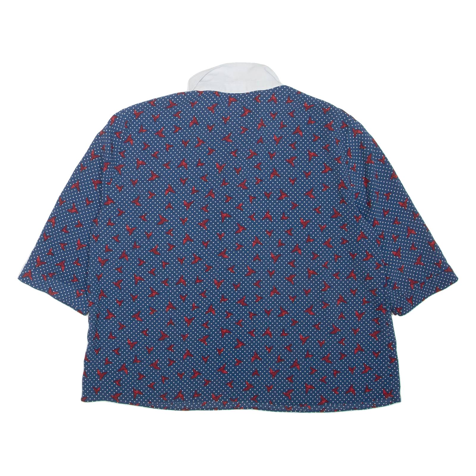 ZARA Womens Printed Blouse Blue Collared Spotted S
