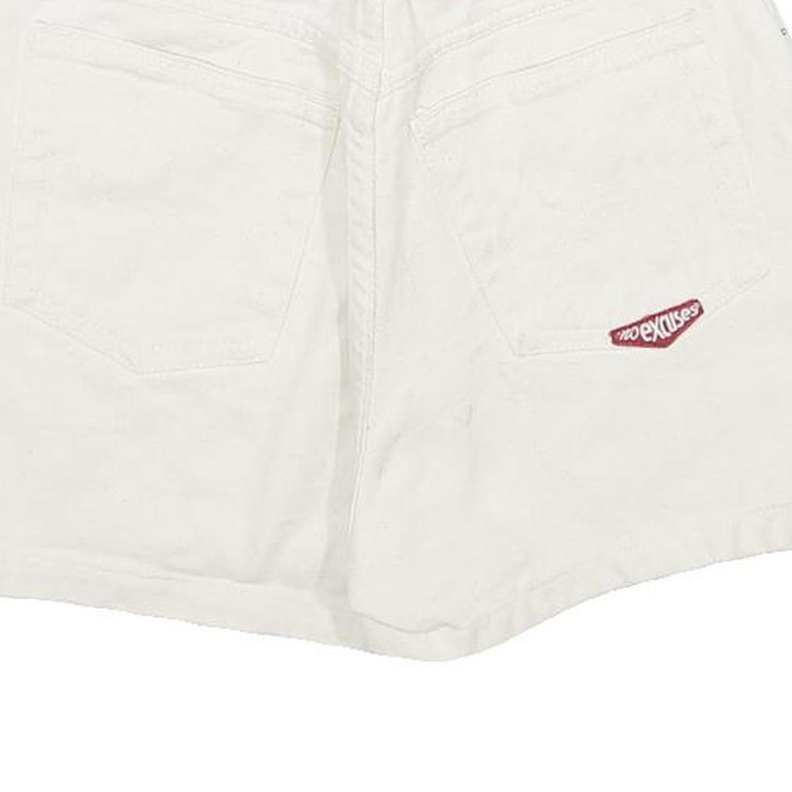 NO EXCUSES Womens White Casual Cotton Shorts XXS W24 Comfortable Fit Summer