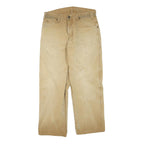DICKIES Mens Cotton Blend Beige Regular Fit Straight Leg Trousers W32 L26