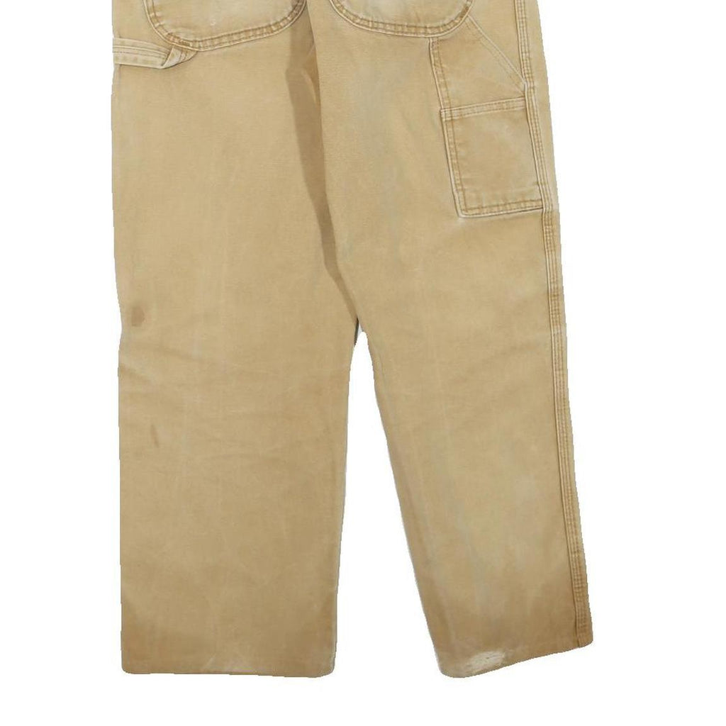 DICKIES Mens Cotton Blend Beige Regular Fit Straight Leg Trousers W32 L26