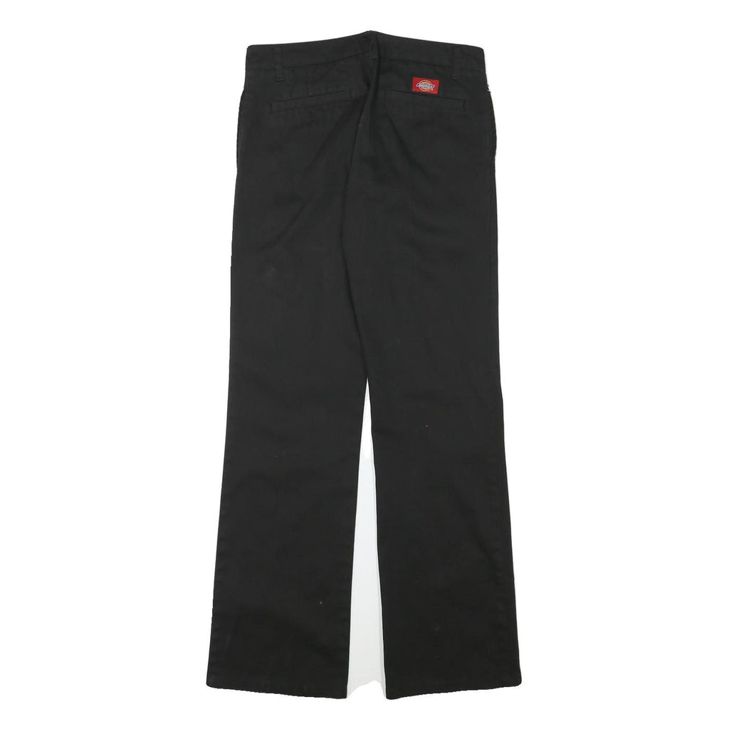 DICKIES Womens Black Cotton Blend Regular Fit Straight Leg Trousers W28 L31