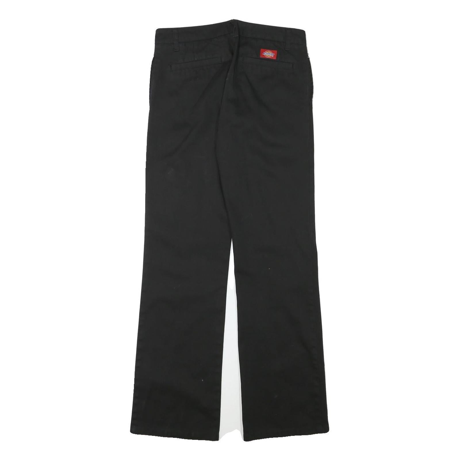 DICKIES Womens Black Cotton Blend Regular Fit Straight Leg Trousers W28 L31