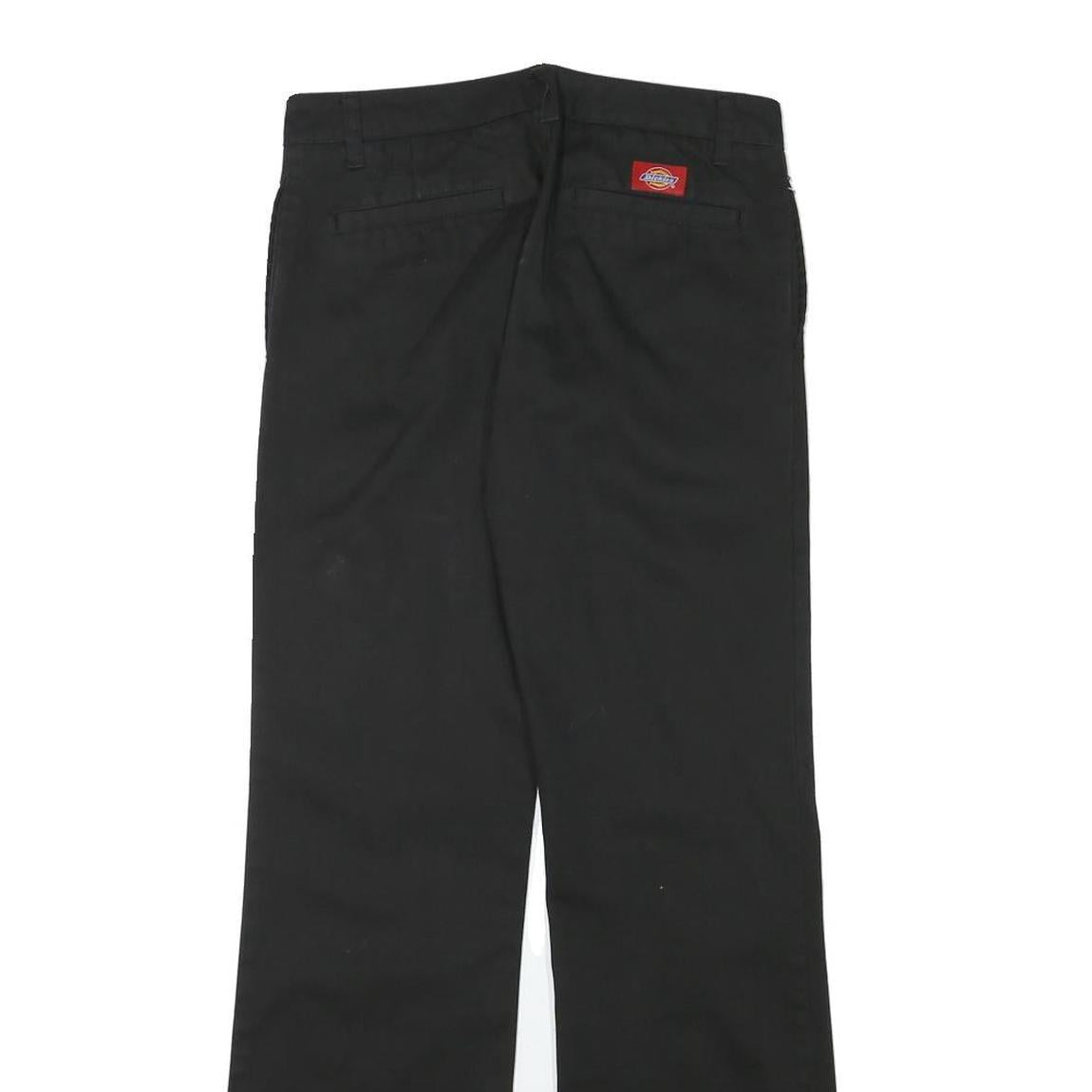 DICKIES Womens Black Cotton Blend Regular Fit Straight Leg Trousers W28 L31