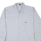 DINO CARINO Mens Blue Shirt M Cotton Blend Long Sleeve Button Collar Fashion