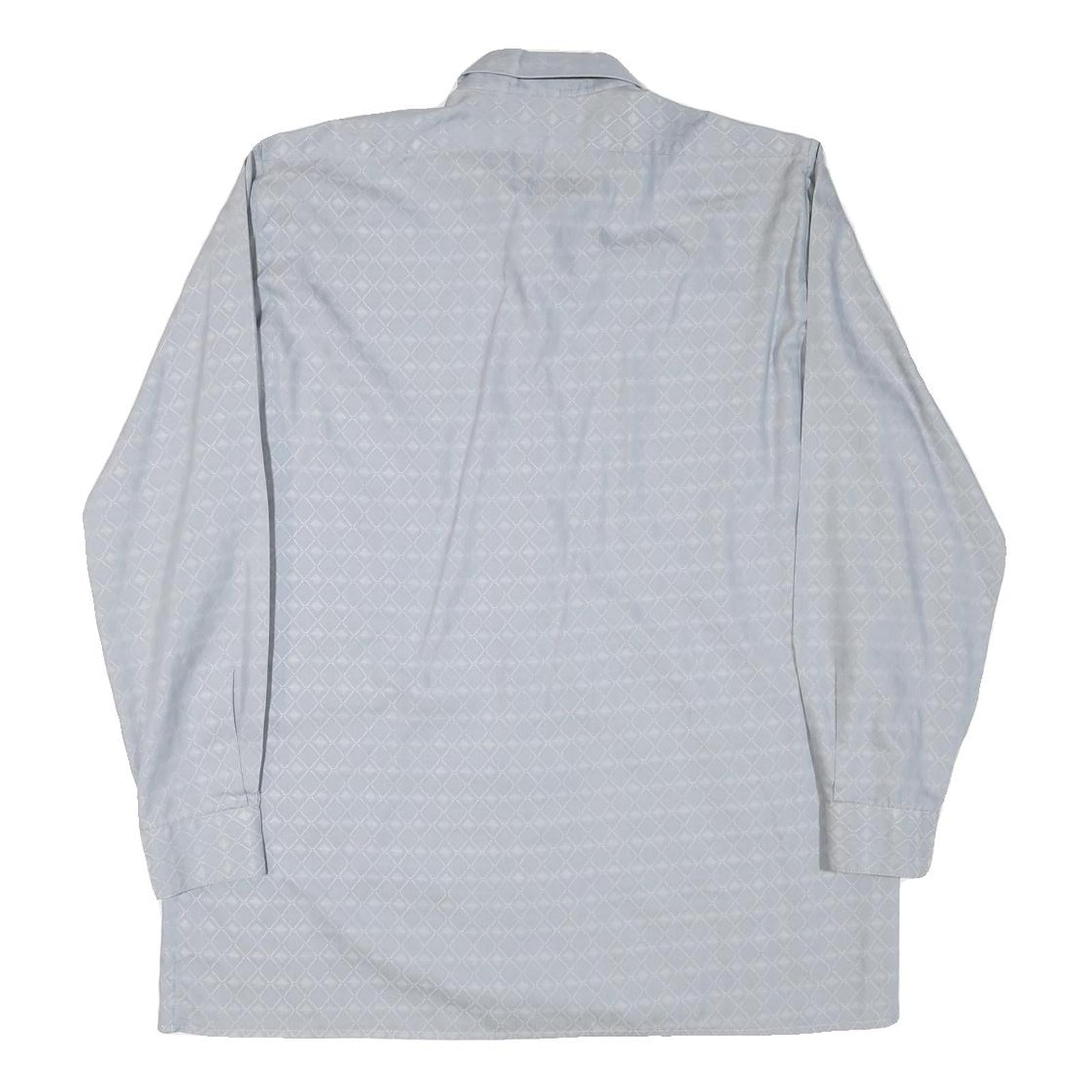 DINO CARINO Mens Blue Shirt M Cotton Blend Long Sleeve Button Collar Fashion