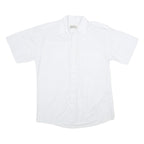 THE LOST CITY Mens White Casual Shirt M Cotton Blend Short Sleeve Button Front