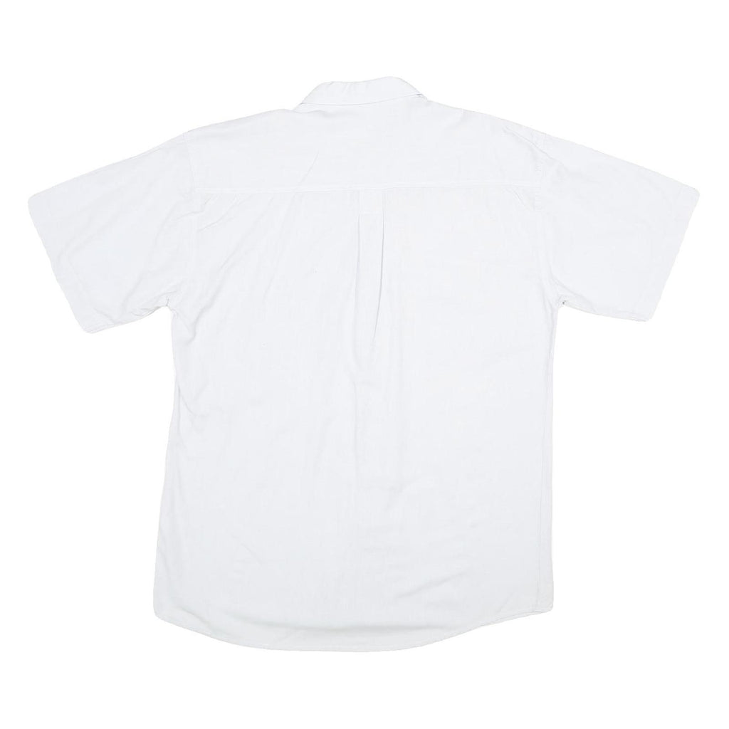 THE LOST CITY Mens White Casual Shirt M Cotton Blend Short Sleeve Button Front