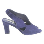DUNE Womens Blue Suede Slingback Heels UK 6 Elegant Cut-Out Design