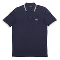 FILA Mens Navy Blue & White Short Sleeve Polo Shirt L Cotton Classic Fit Casual