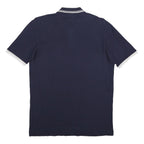 FILA Mens Navy Blue & White Short Sleeve Polo Shirt L Cotton Classic Fit Casual