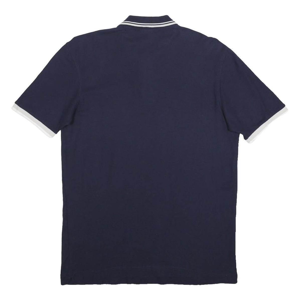 FILA Mens Navy Blue & White Short Sleeve Polo Shirt L Cotton Classic Fit Casual