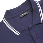 FILA Mens Navy Blue & White Short Sleeve Polo Shirt L Cotton Classic Fit Casual