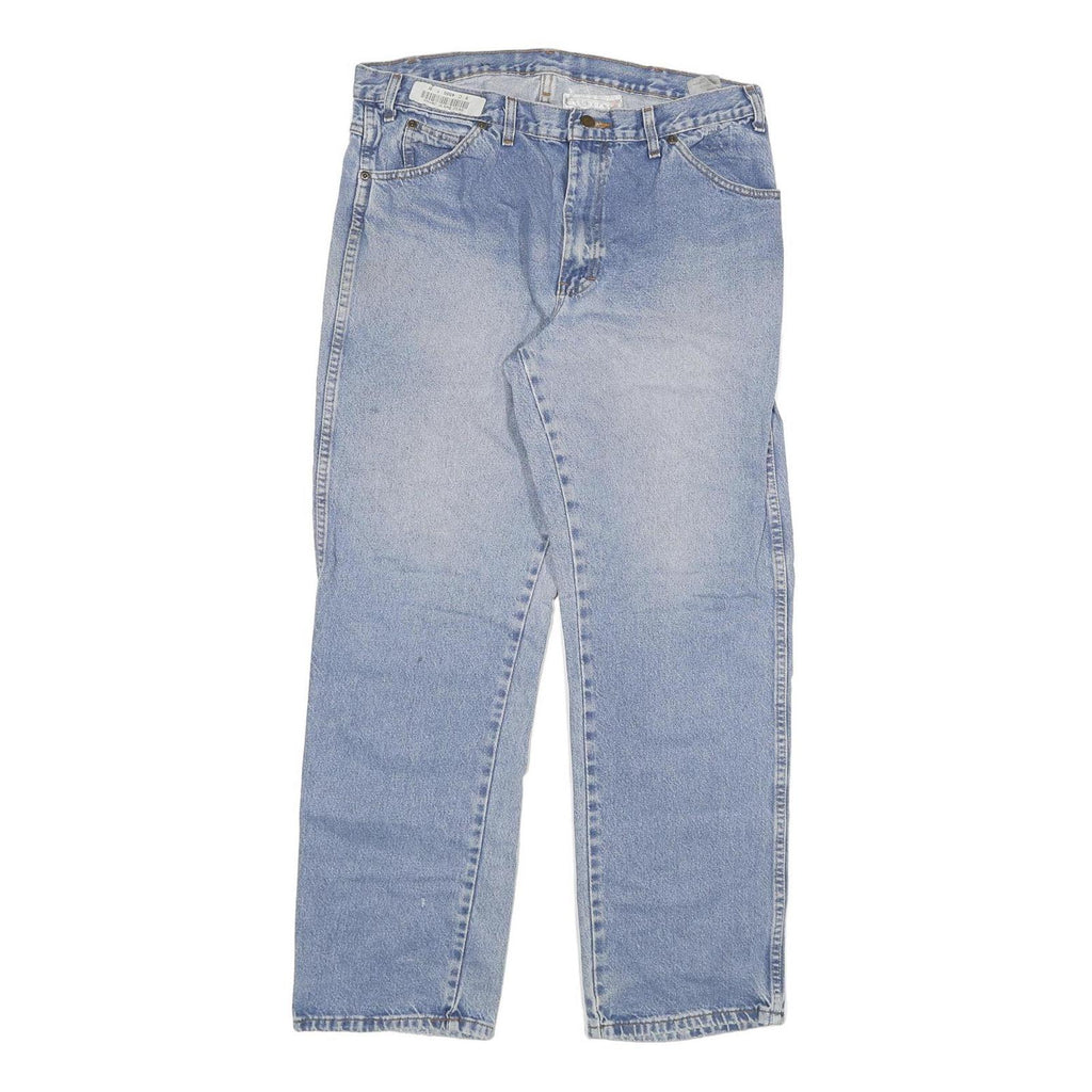 DICKIES Mens Regular Fit Straight Leg Denim Light Blue Jeans W34 L31 Zip Cotton