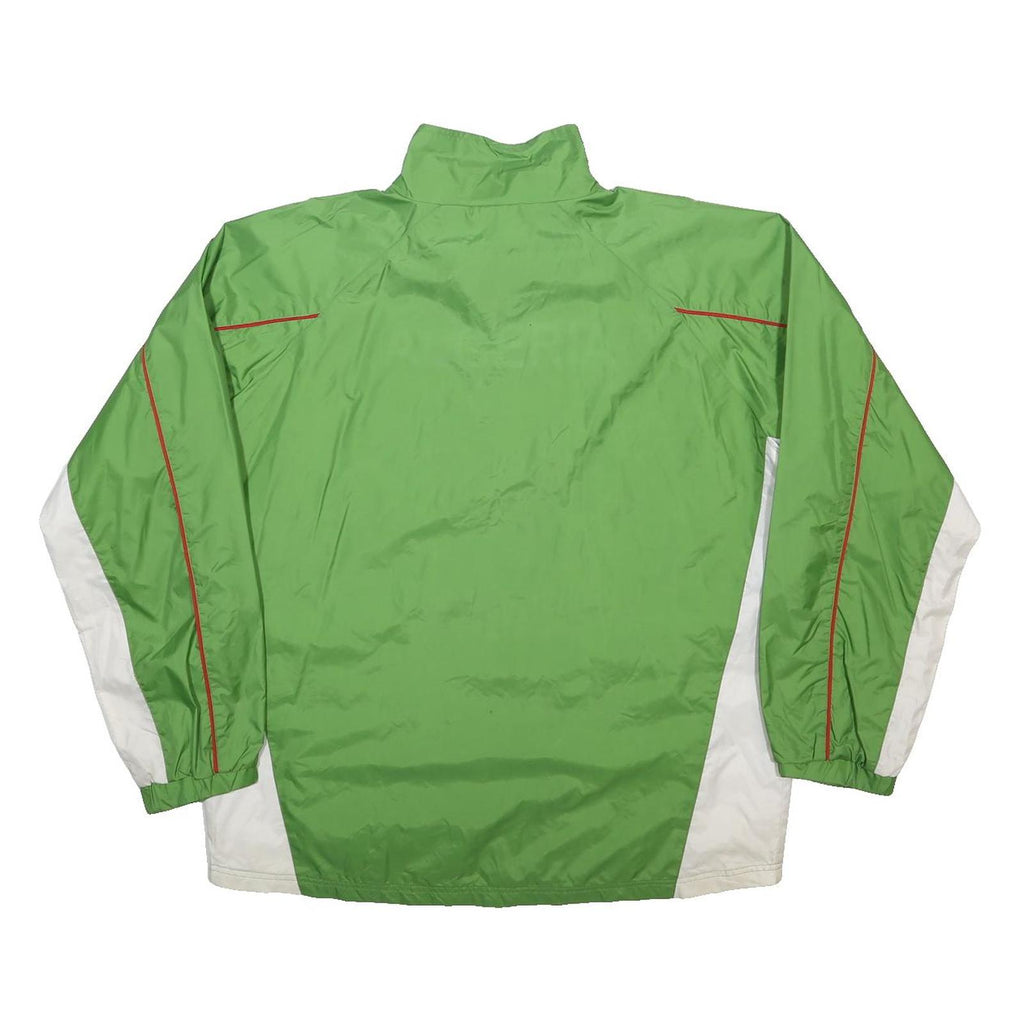 LE COQ SPORTIF Mens Green Nylon Zip Jacket XL Plain Lightweight Sportswear