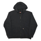 DICKIES Mens Black Poly Blend Hoodie Jacket XL Zip Plain Workwear Casual