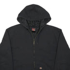 DICKIES Mens Black Poly Blend Hoodie Jacket XL Zip Plain Workwear Casual