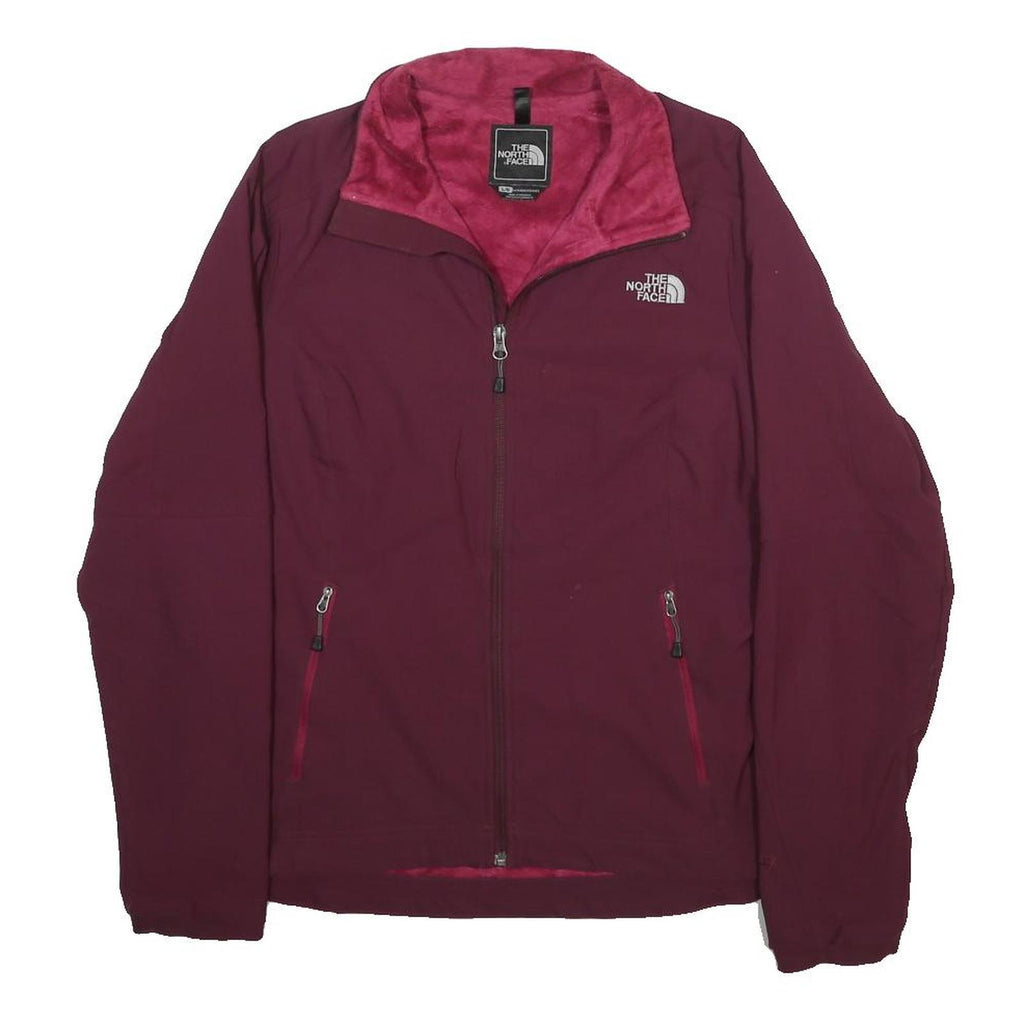 THE NORTH FACE Womens Maroon & Pink Zip Jacket L Polyester Blend Outdoor